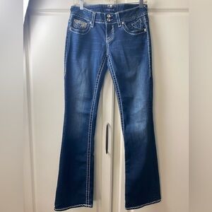 Vigoss, size 3/4, length 33, The Chelsea Boot Cut, Women's Blue Jeans, bling